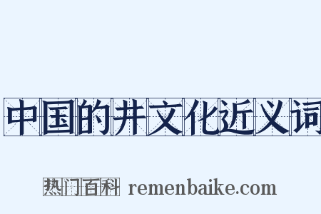 中国的井文化近义词是什么意思的图片